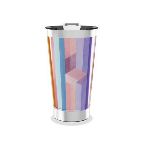 Copo Térmico - Com listras coloridas