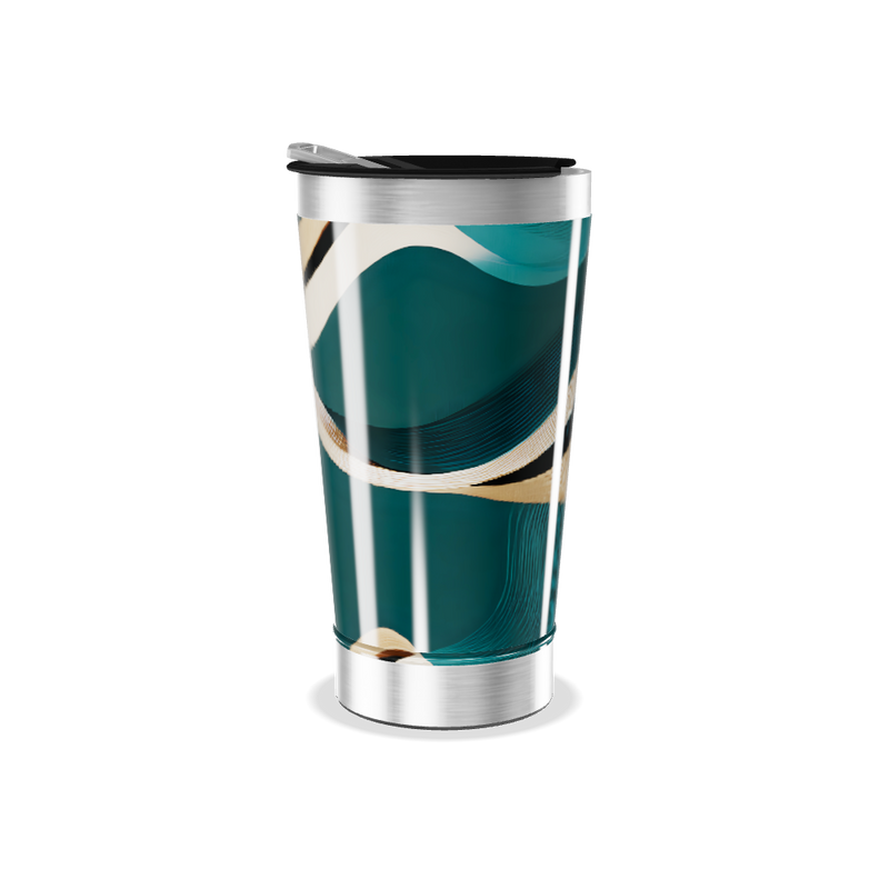 Copo Térmico - Abstrato Azul e Dourado