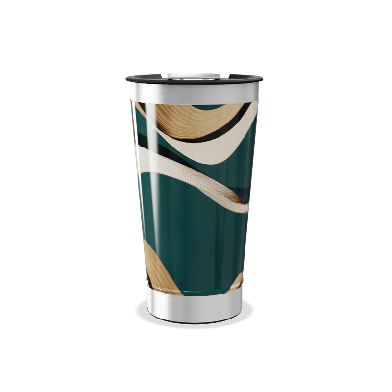 Copo Térmico - Abstrato Azul e Dourado