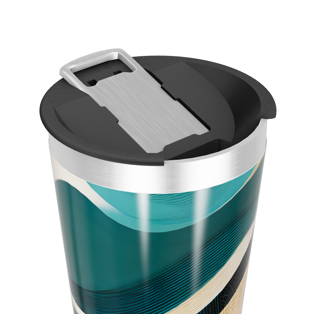 Copo Térmico - Abstrato Azul e Dourado