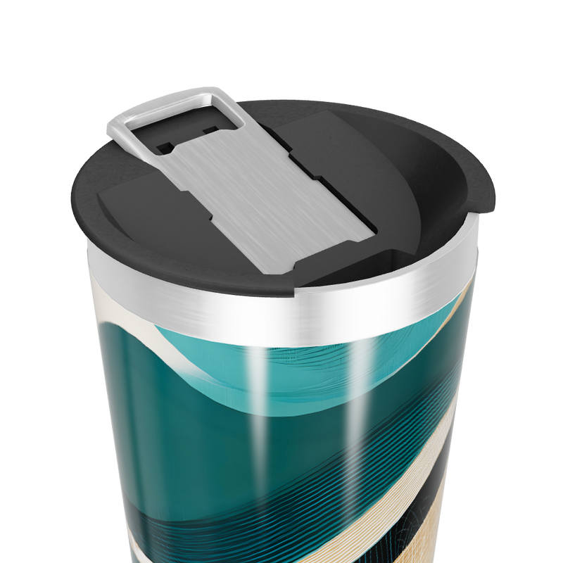 Copo Térmico - Abstrato Azul e Dourado