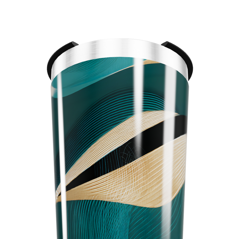 Copo Térmico - Abstrato Azul e Dourado