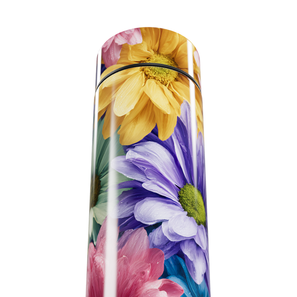 Garrafa Térmica Touch Floral Colorida Inox