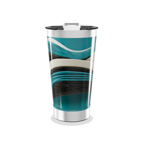 Copo Térmico - Ondas azul e preto