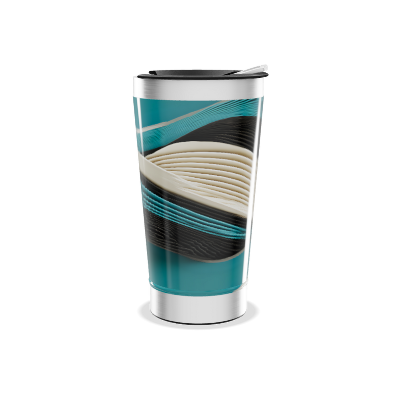 Copo Térmico - Ondas azul e preto