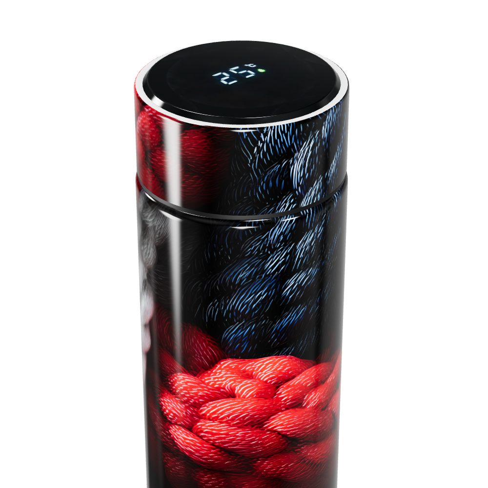 Garrafa Térmica Touch - Estampa Trançada Colorida