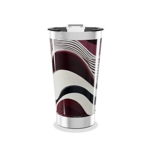 Copo Térmico - Ondas Marrom e Branco