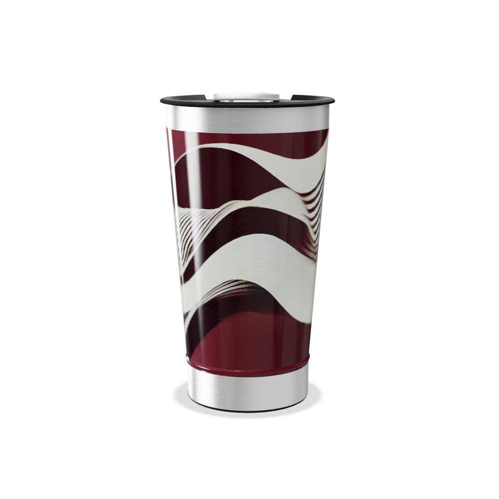 Copo Térmico - Ondas Marrom e Branco