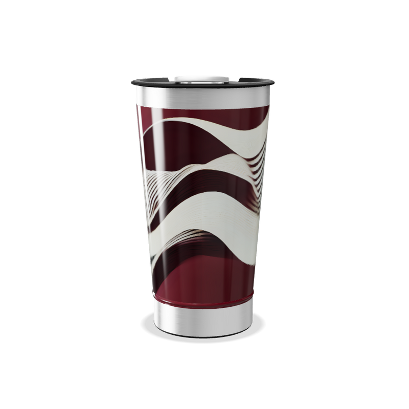 Copo Térmico - Ondas Marrom e Branco