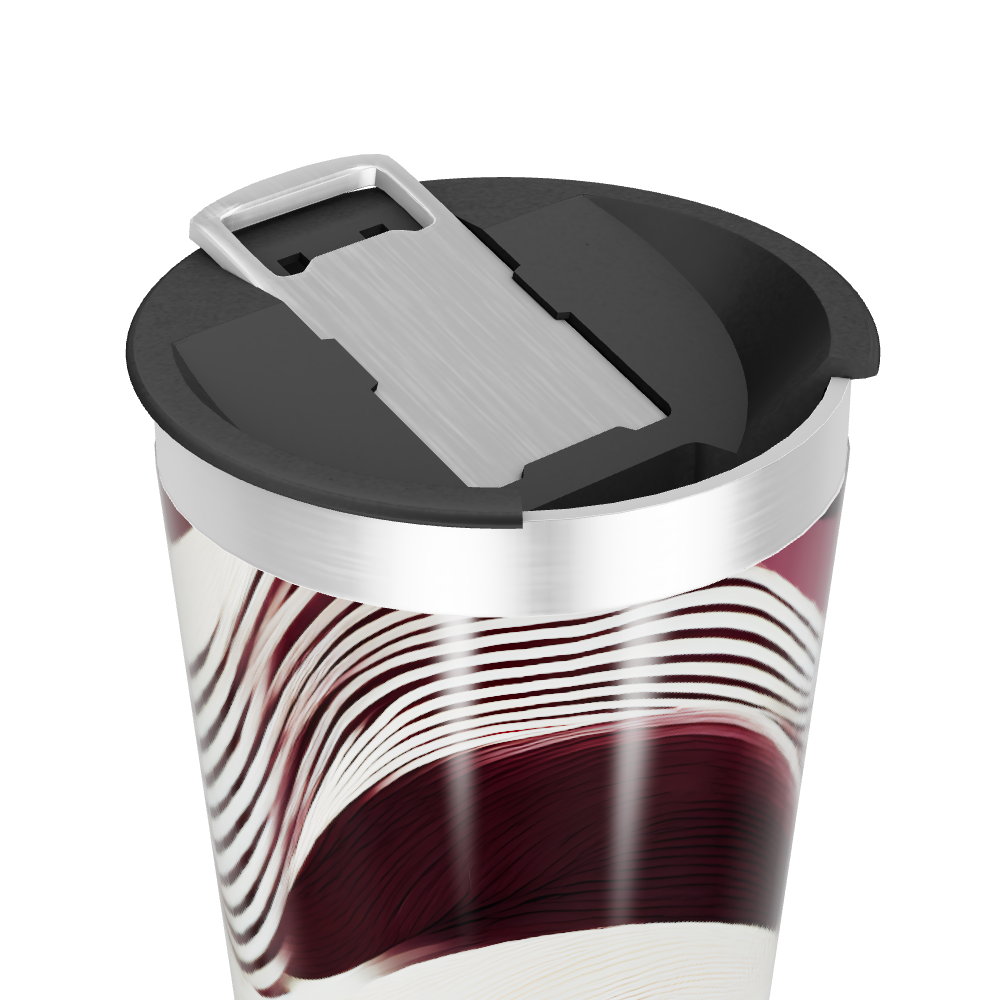 Copo Térmico - Ondas Marrom e Branco