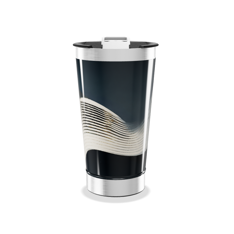 Copo Térmico - Preto com Ondas Brancas