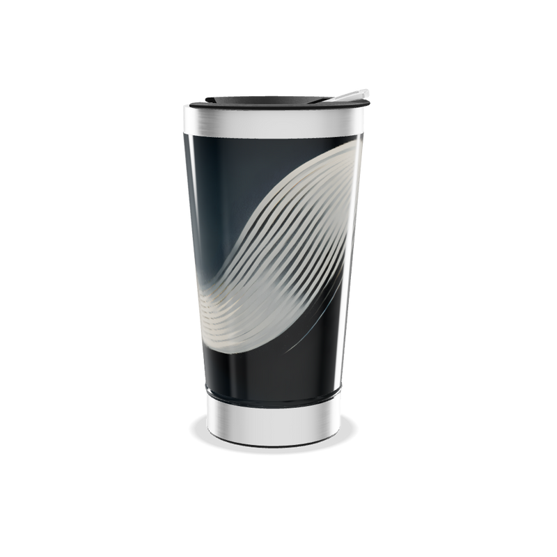 Copo Térmico - Preto com Ondas Brancas