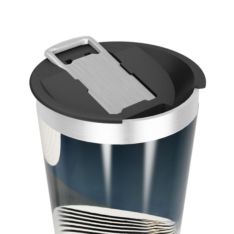 Copo Térmico - Preto com Ondas Brancas