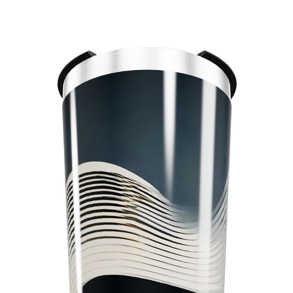 Copo Térmico - Preto com Ondas Brancas