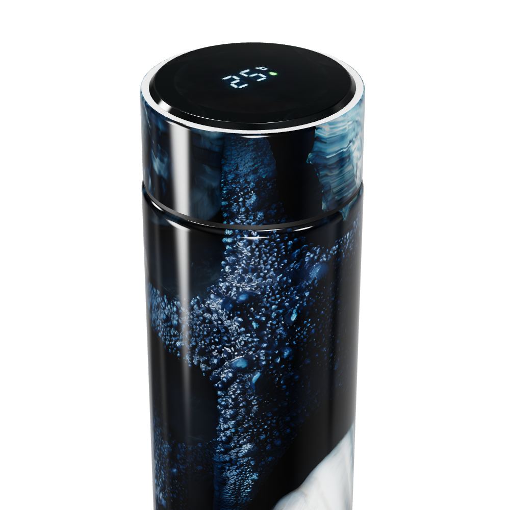 Garrafa Térmica Touch - Azul Marinho com Estampa