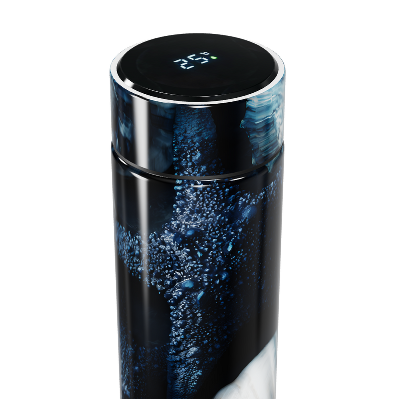 Garrafa Térmica Touch - Azul Marinho com Estampa