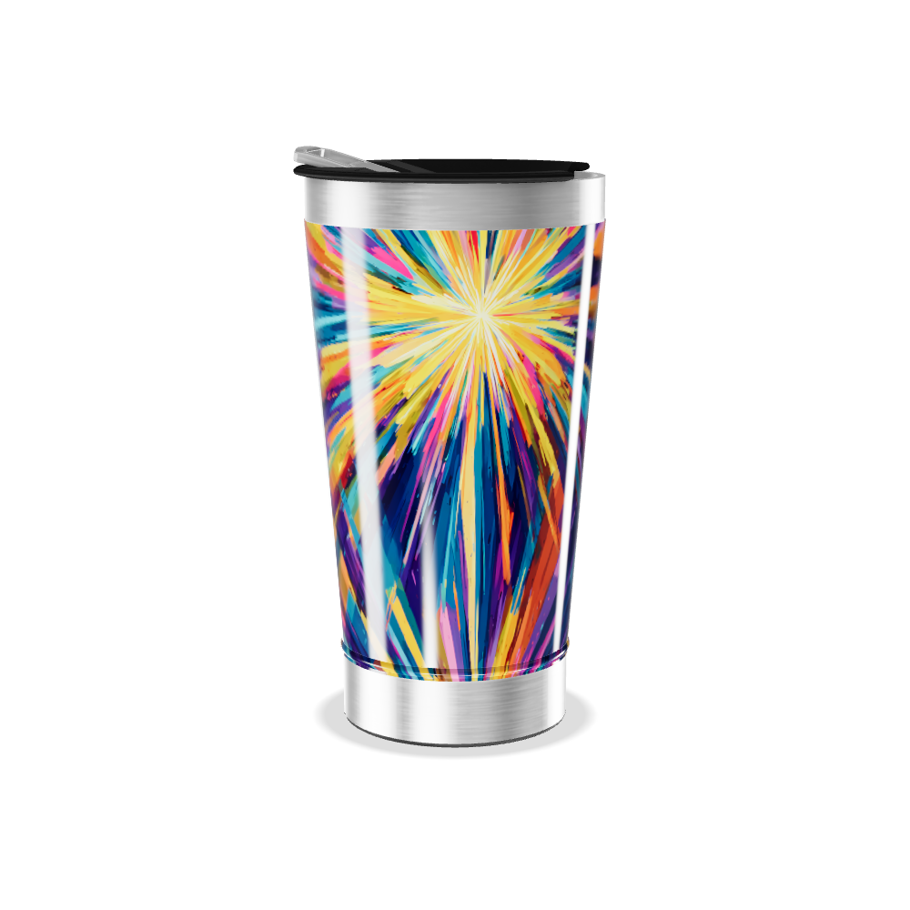 Copo Térmico - Estampa Colorida Abstrata