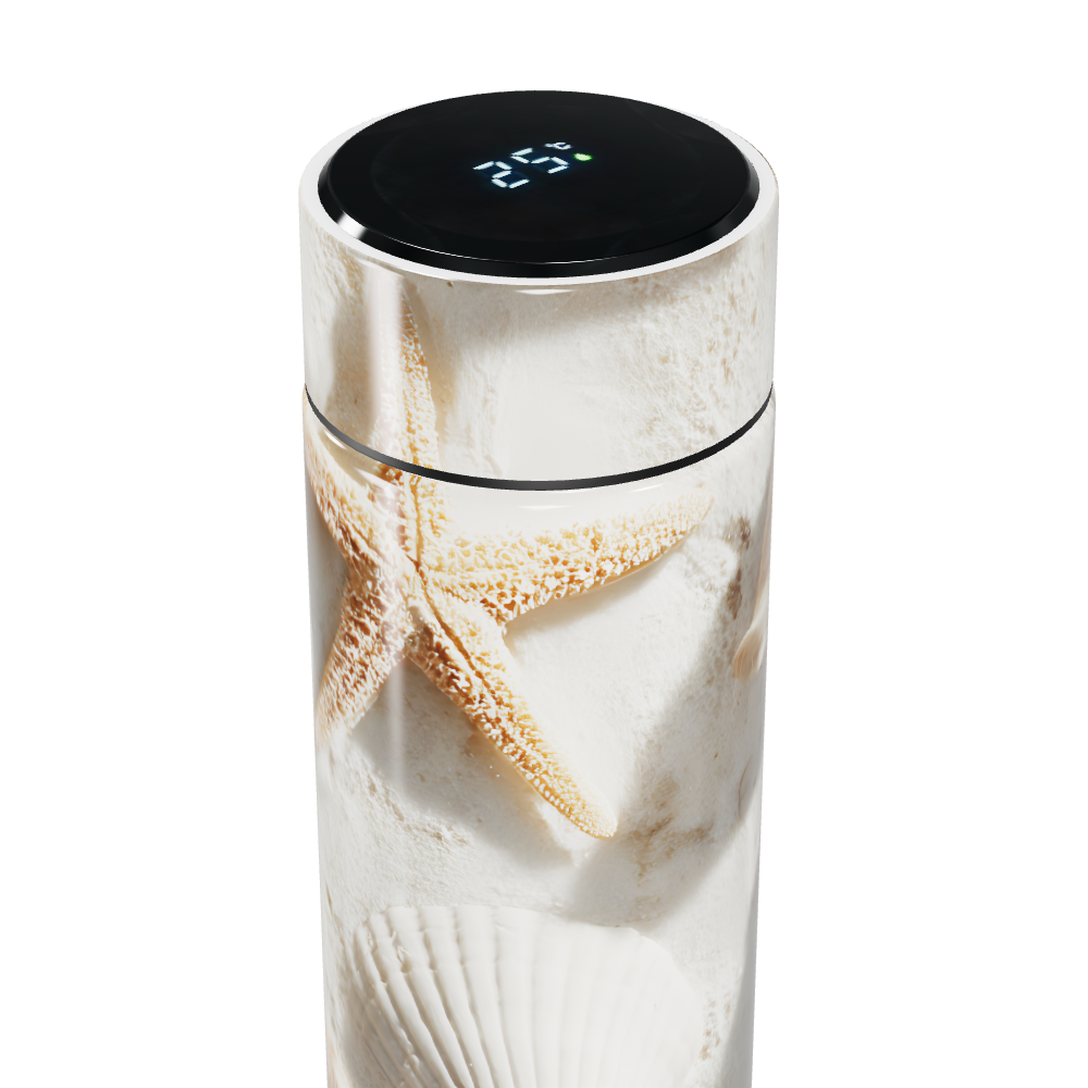 Garrafa Térmica Touch - Estampa Conchas Marinhas