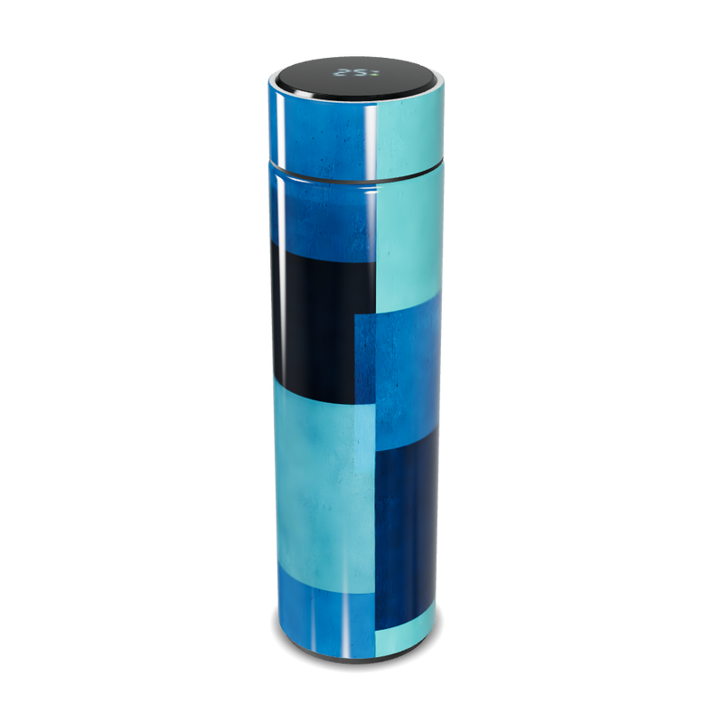 Garrafa Térmica Touch Azul - Design Geométrico