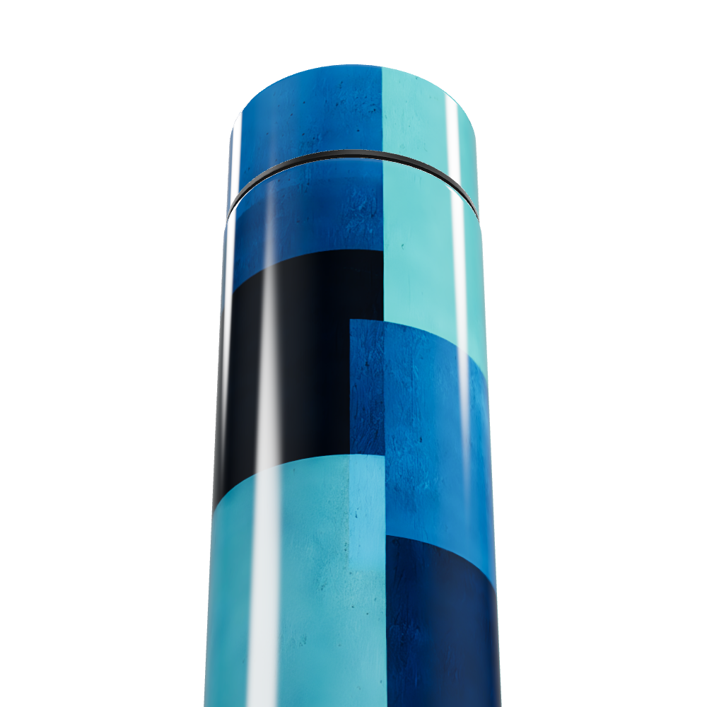 Garrafa Térmica Touch Azul - Design Geométrico