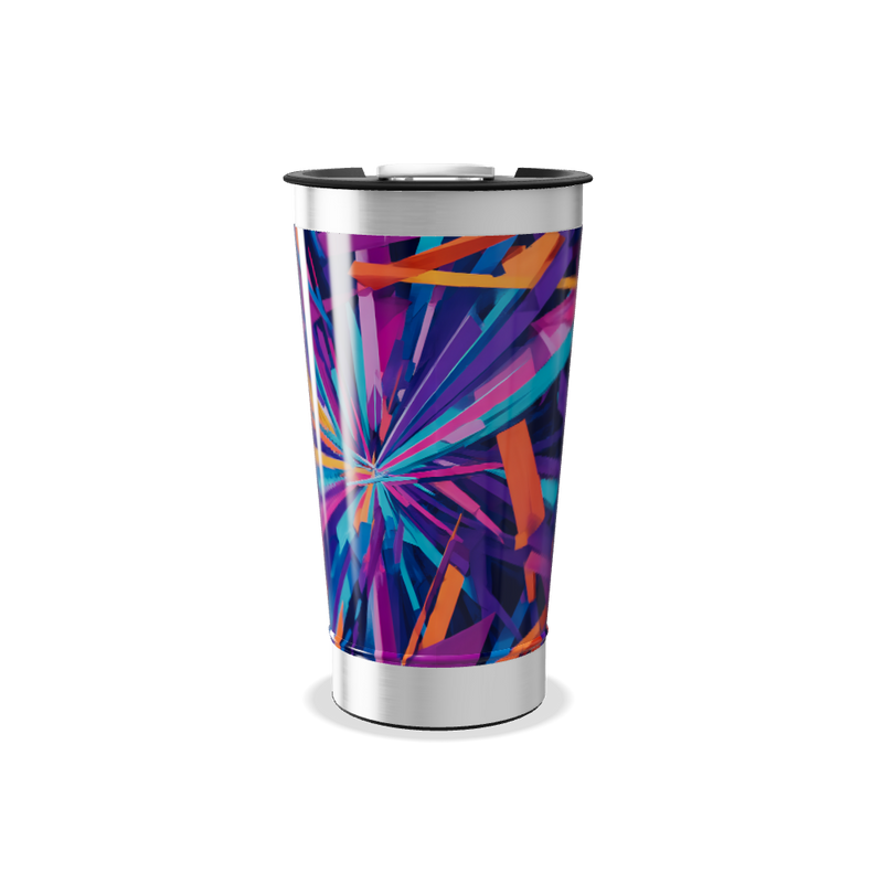 Copo Térmico - Estampa Colorida Abstrata