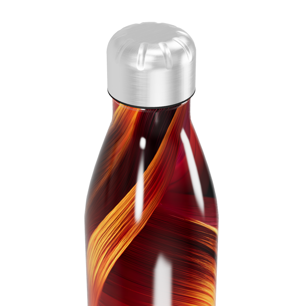 Garrafa Inox - Estampa Vermelha Abstrata