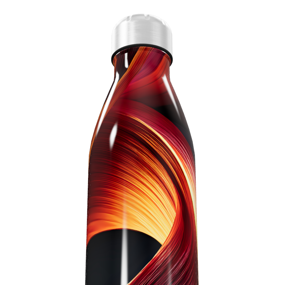 Garrafa Inox - Estampa Vermelha Abstrata