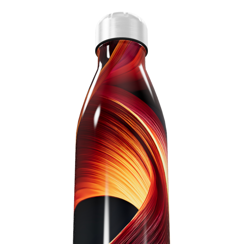 Garrafa Inox - Estampa Vermelha Abstrata