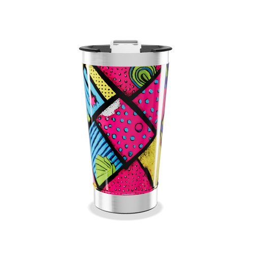 Copo Térmico - Estampa Colorida Geométrica