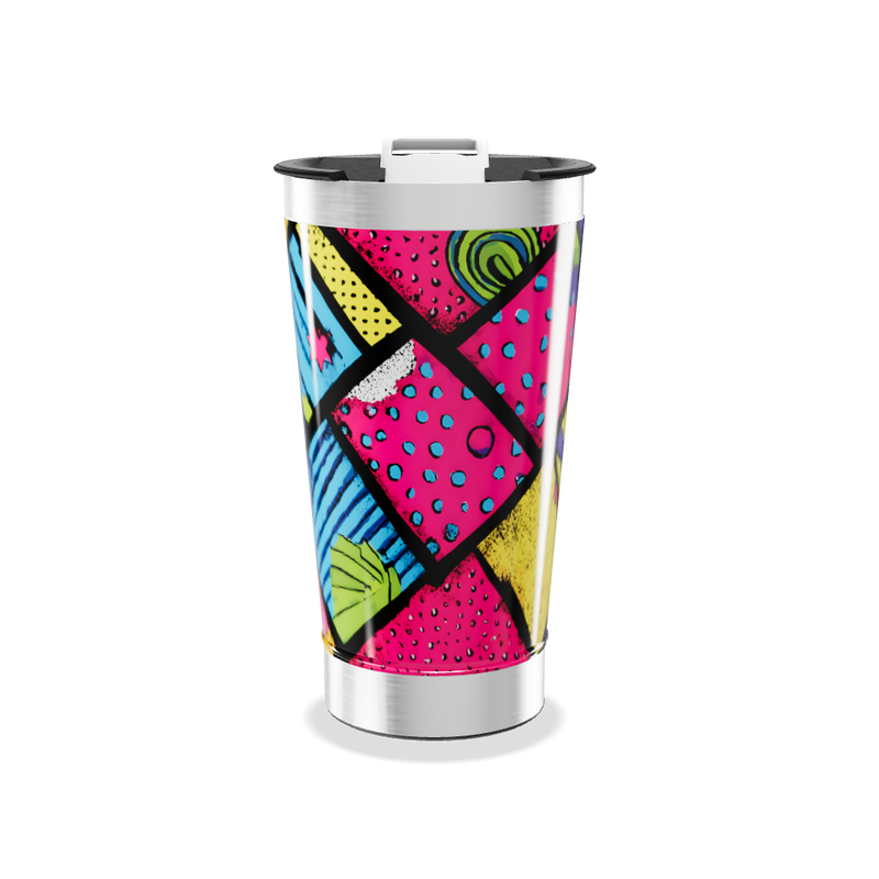 Copo Térmico - Estampa Colorida Geométrica