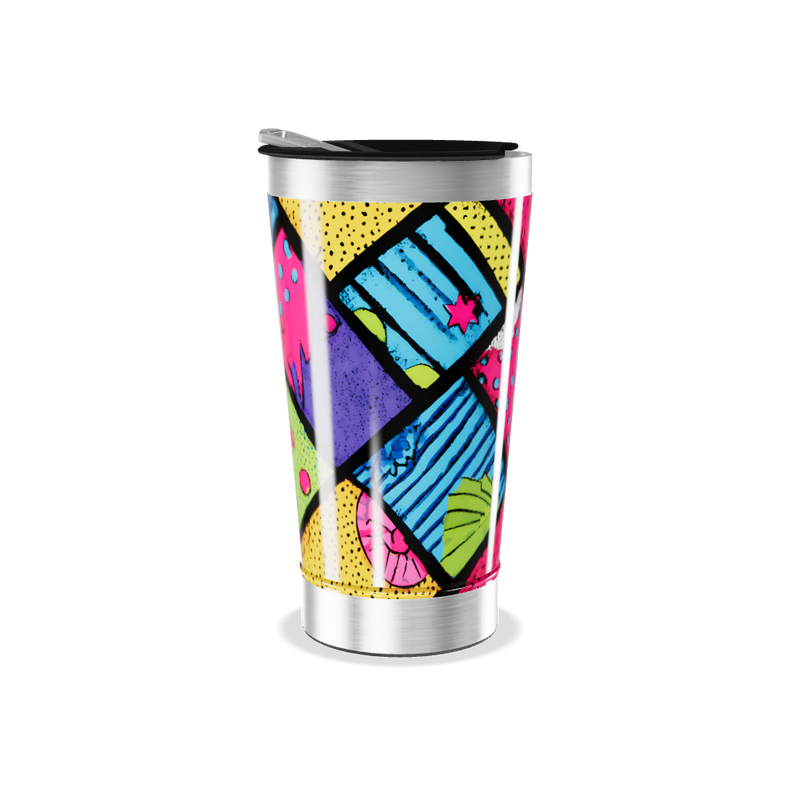 Copo Térmico - Estampa Colorida Geométrica