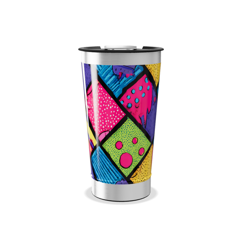 Copo Térmico - Estampa Colorida Geométrica