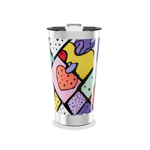 Copo Térmico - Colorido com Arte Abstrata