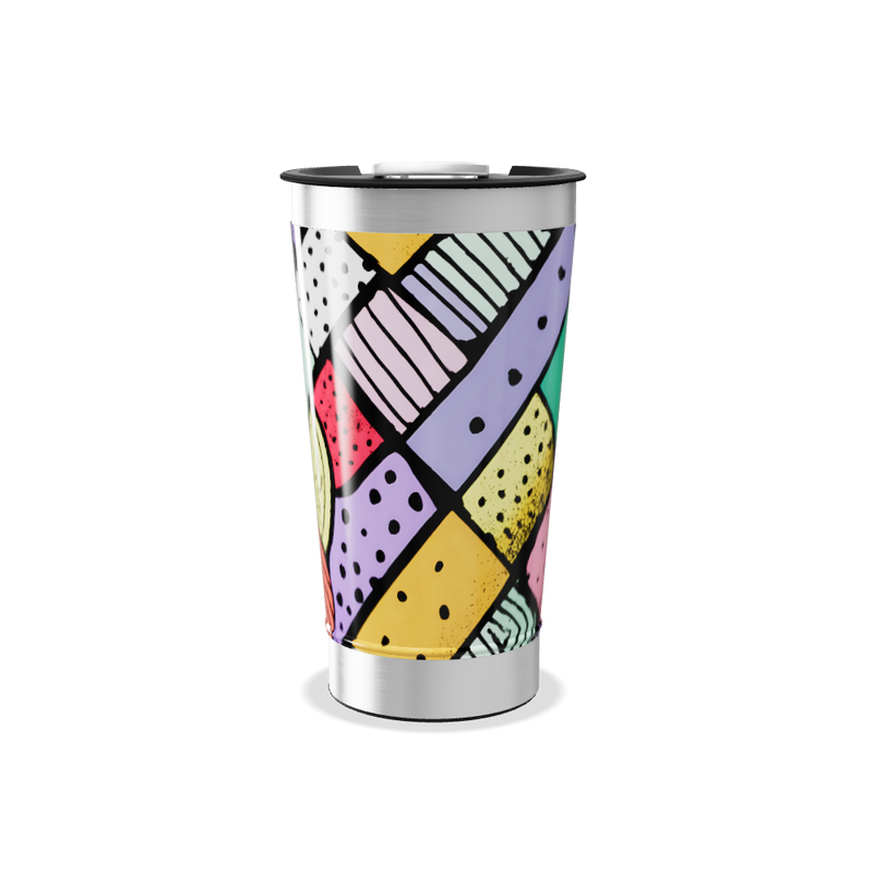 Copo Térmico - Colorido com Arte Abstrata