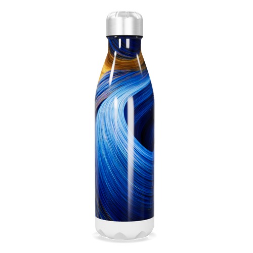 Garrafa Inox - Estampa Azul Ondas