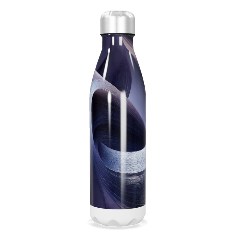 Garrafa Inox - Azul com Estampa Abstrata