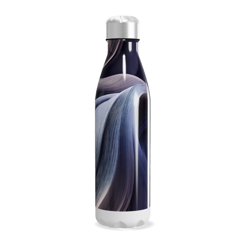 Garrafa Inox - Azul com Estampa Abstrata