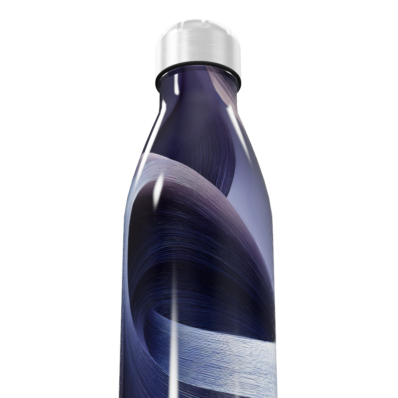 Garrafa Inox - Azul com Estampa Abstrata