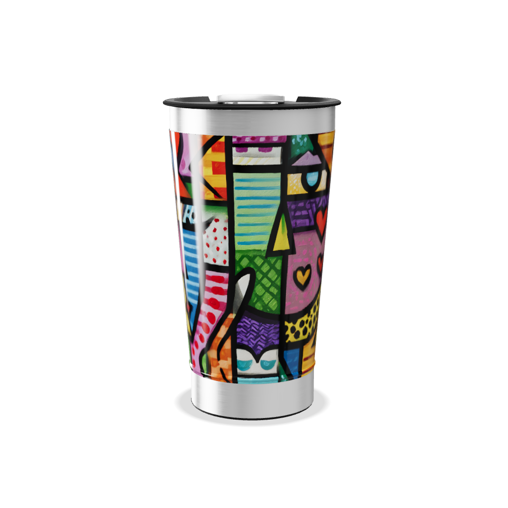 Copo Térmico - Arte Colorida Abstrata