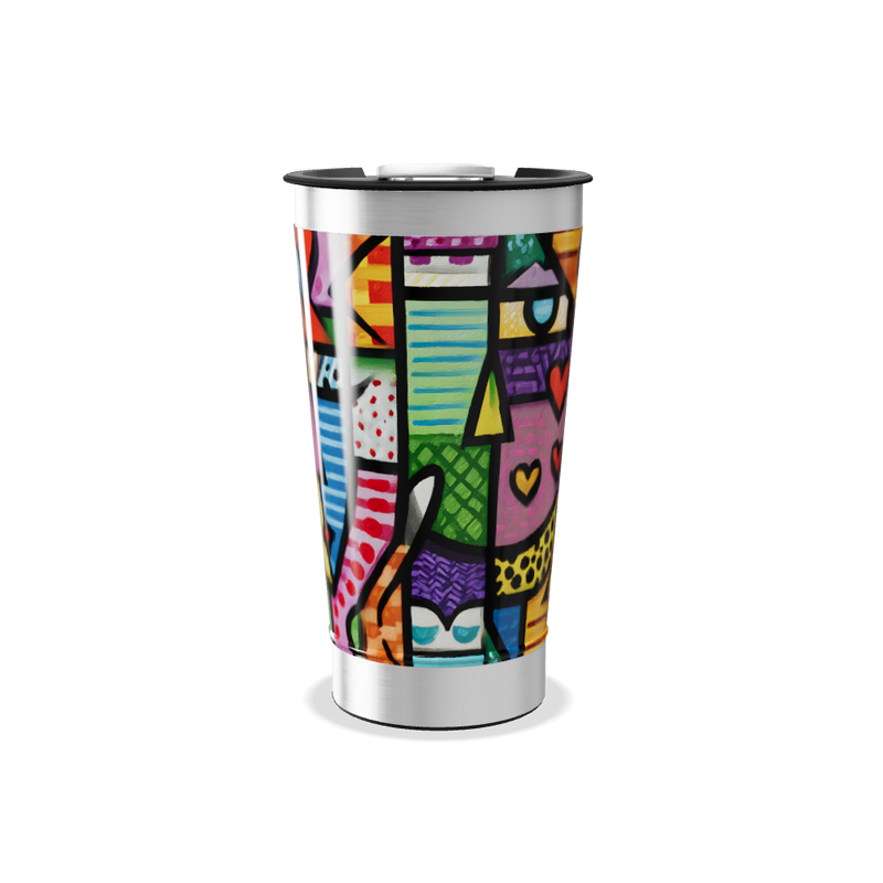 Copo Térmico - Arte Colorida Abstrata