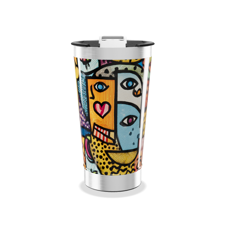 Copo Térmico - Estampa Artística Colorida
