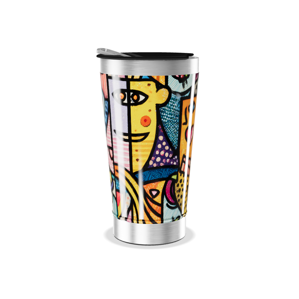Copo Térmico - Estampa Artística Colorida