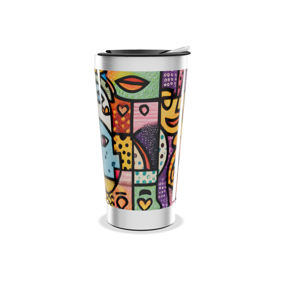 Copo Térmico - Estampa Artística Colorida