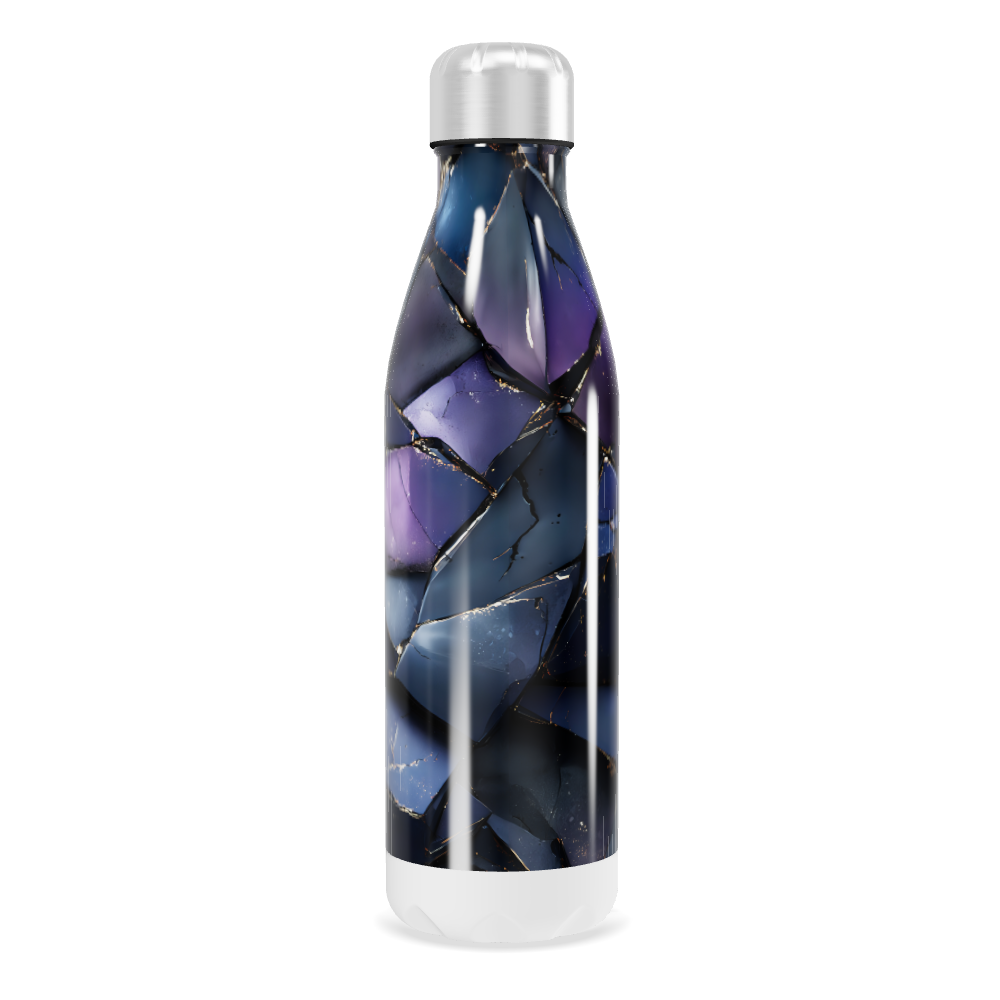 Garrafa Inox - Estampa Mármore Azul