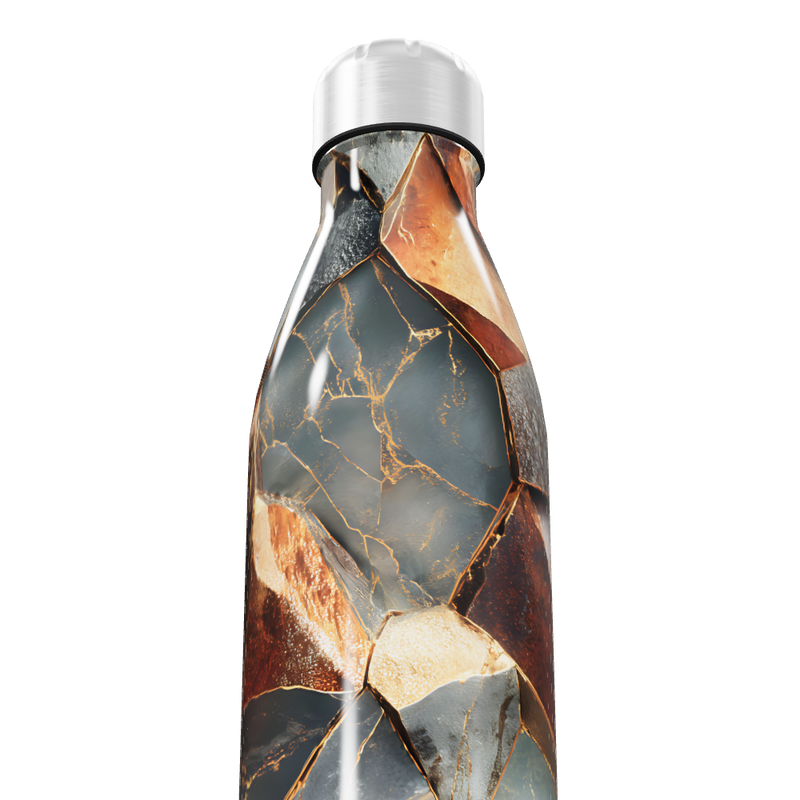 Garrafa Inox - Estampa Mármore Colorida