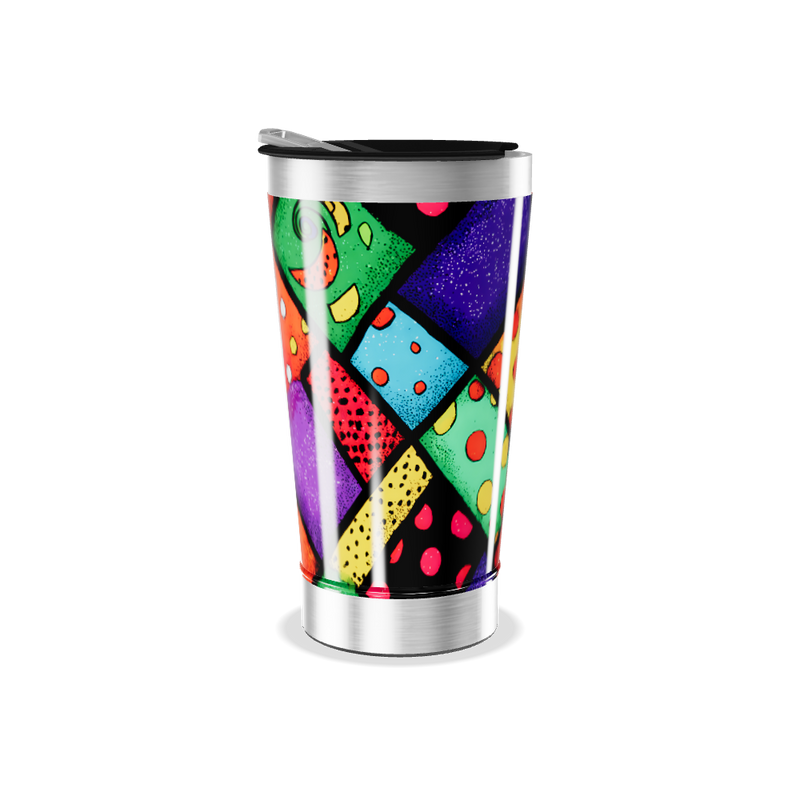Copo Térmico - Estampa Colorida Geométrica