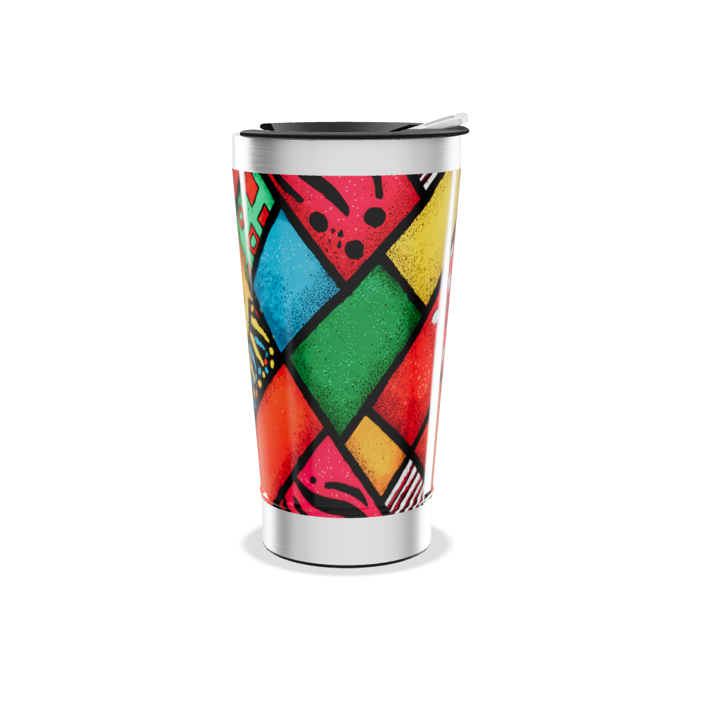 Copo Térmico - Estampa Colorida Geométrica