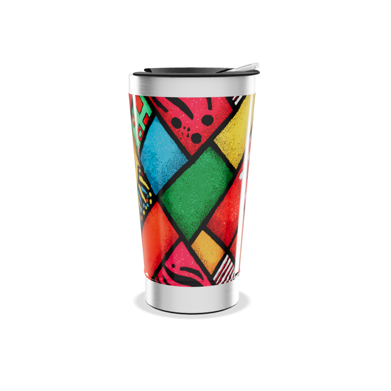 Copo Térmico - Estampa Colorida Geométrica