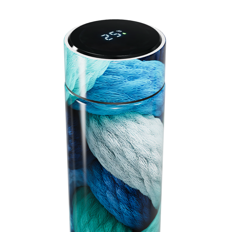 Garrafa Térmica Touch - Trançado Azul e Verde