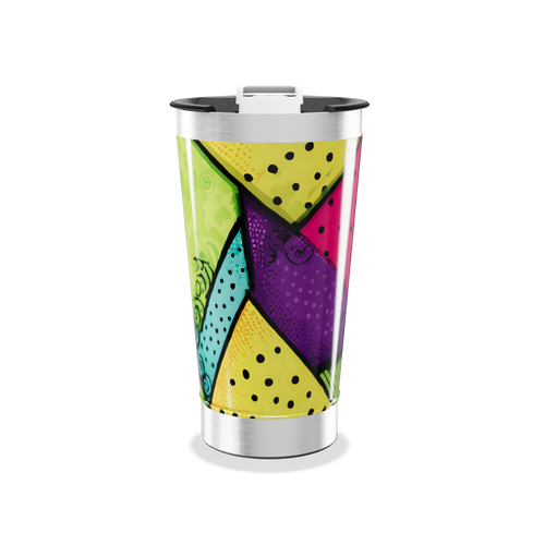 Copo Térmico - Colorido com Estampa Geométrica